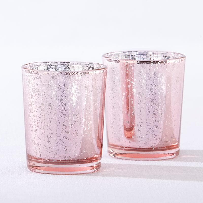 Light Pink Mercury Glass Tealight Holder (Set of 4)