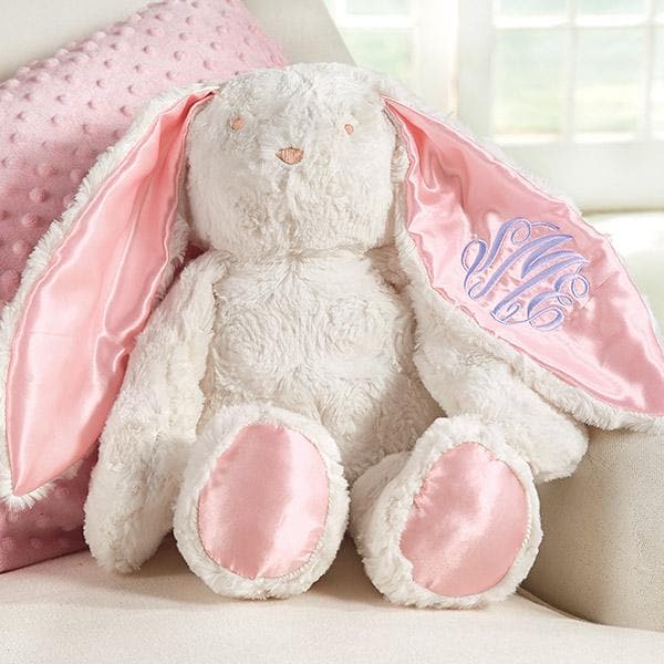 Plush Minky Bunny Available in Pink & Blue (Personalization Available)