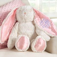 Thumbnail for Plush Minky Bunny Available in Pink & Blue (Personalization Available)