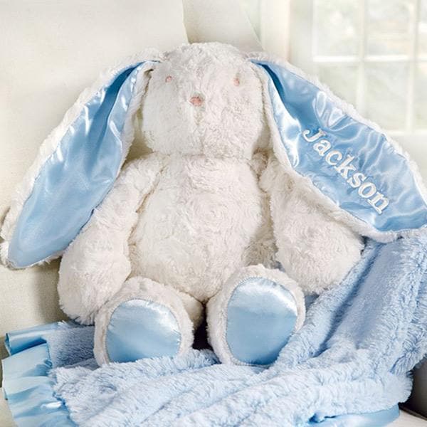 Plush Minky Bunny Available in Pink & Blue (Personalization Available)