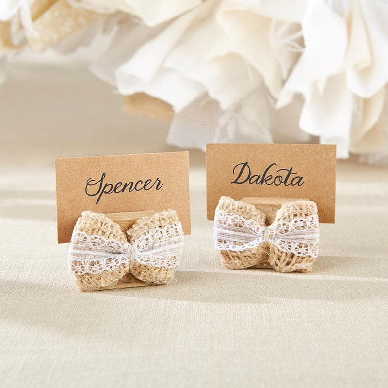 Burlap Bow Place Card Holder (Set of 6)