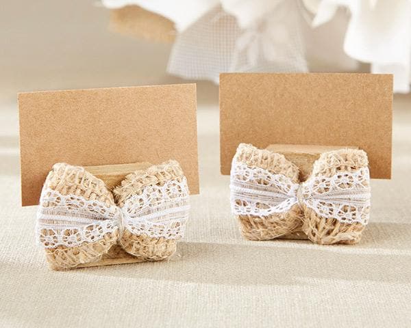 Burlap Bow Place Card Holder (Set of 6)