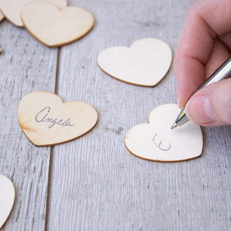 Wooden Hearts for Guest Book Alternative (Set of 75) Kate Aspen