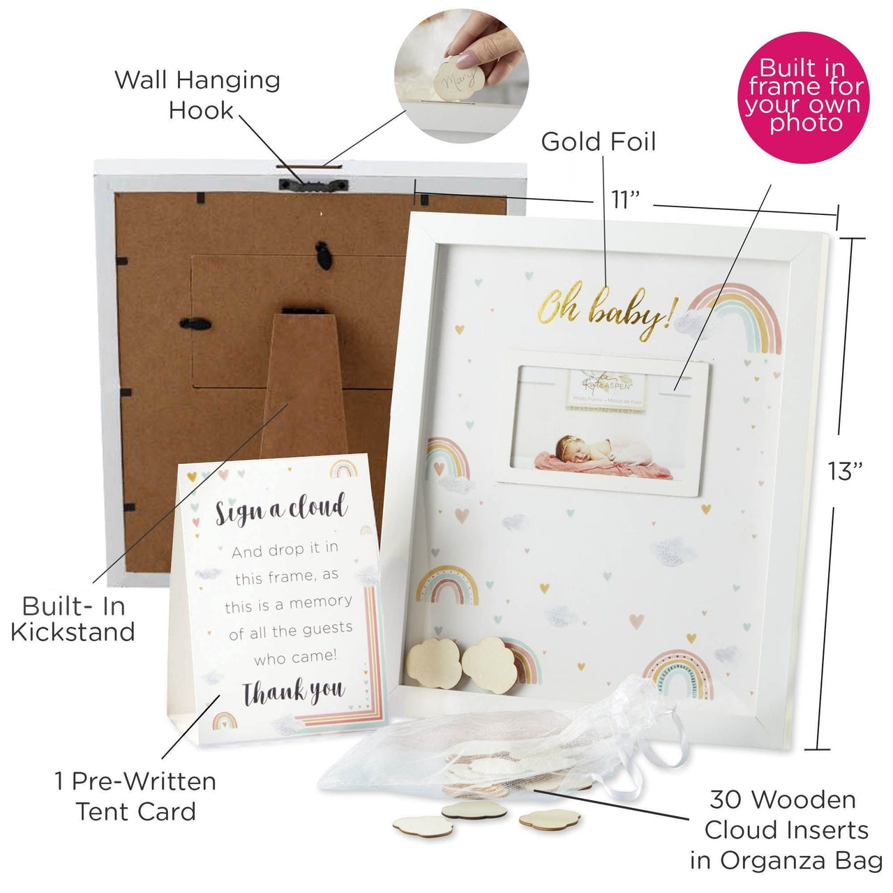 Baby Shower Guest Book Alternative - Boho Rainbow