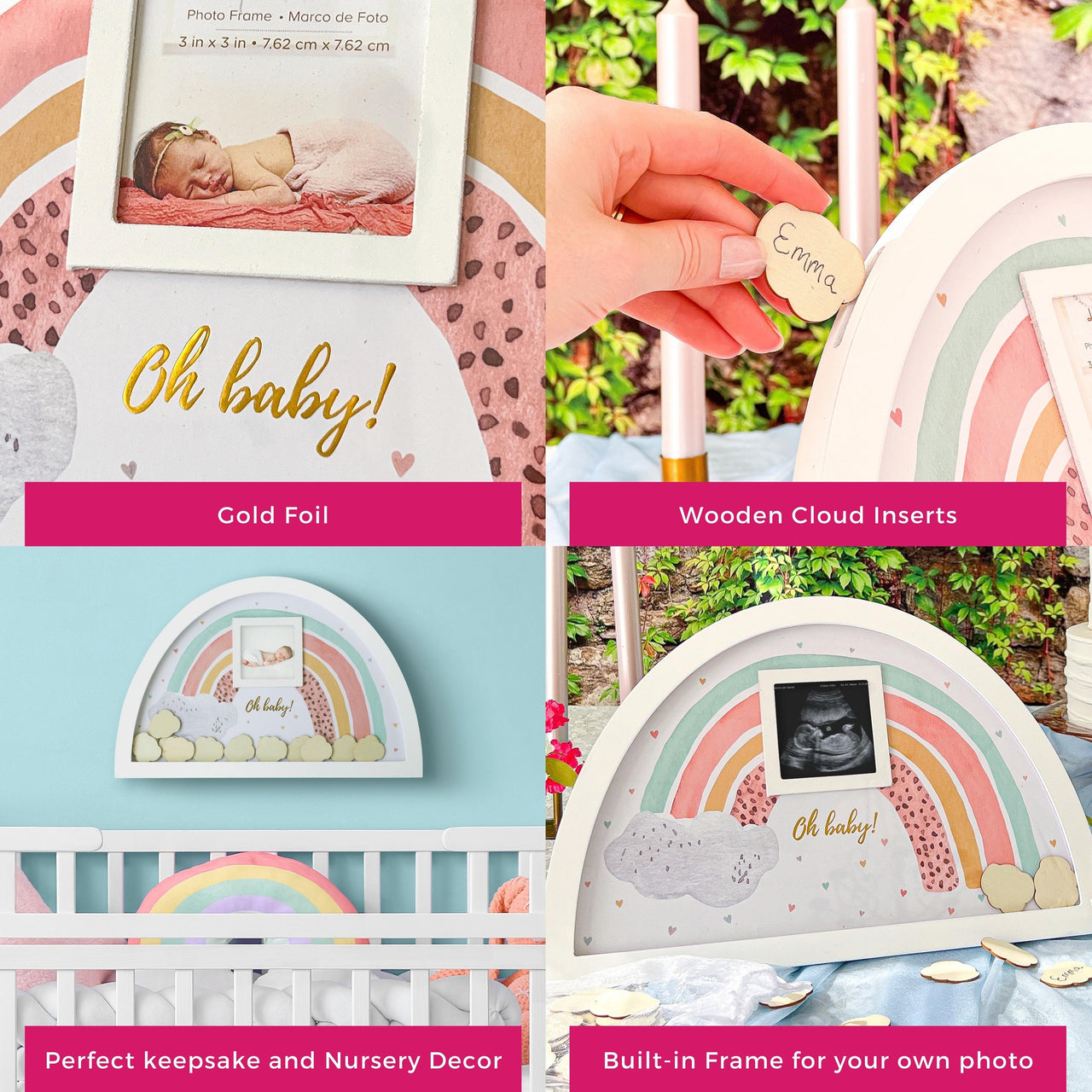 Baby Shower Guest Book Alternative - Boho Rainbow Frame Atlernate 4