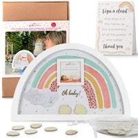 Thumbnail for Baby Shower Guest Book Alternative - Boho Rainbow Frame Atlernate silo