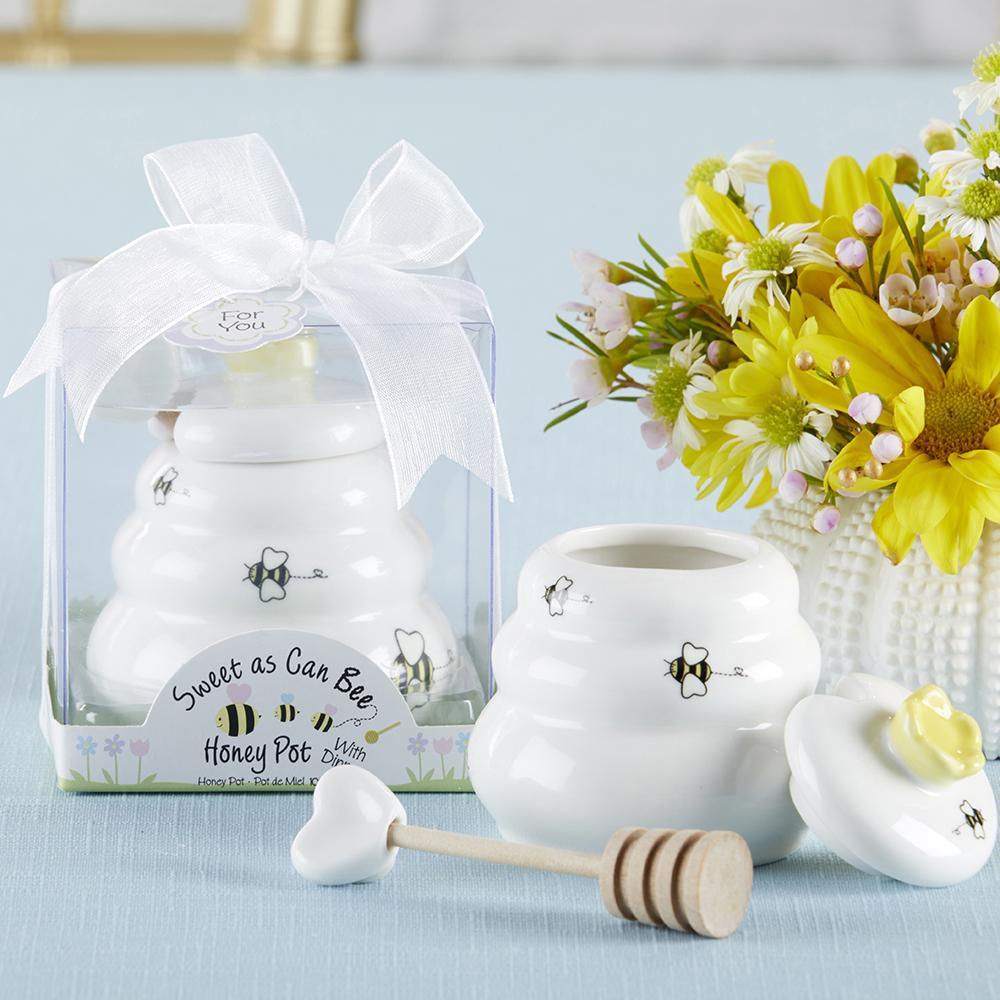 bee ceramic plant pots Sweet As Can Bee Ceramic Honey Pot with Wooden Dipper