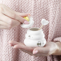 Thumbnail for Sweet As Can Bee Ceramic Honey Pot with Wooden Dipper - Small