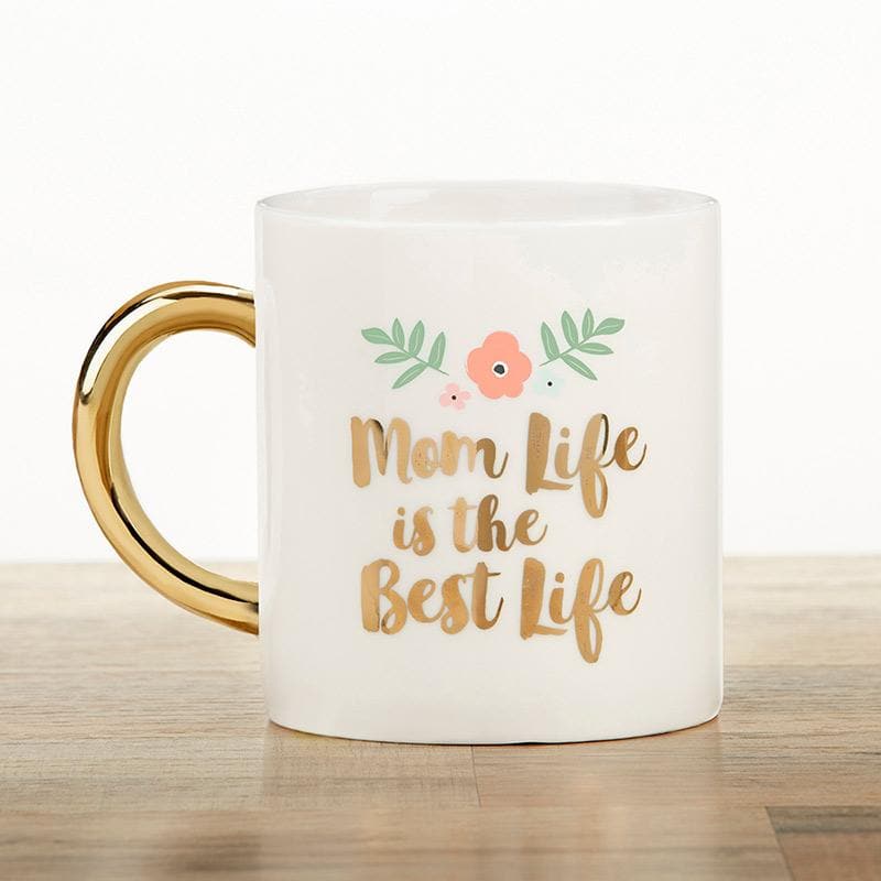 Mom Life 16 oz. Mug with Gold Foil Handle