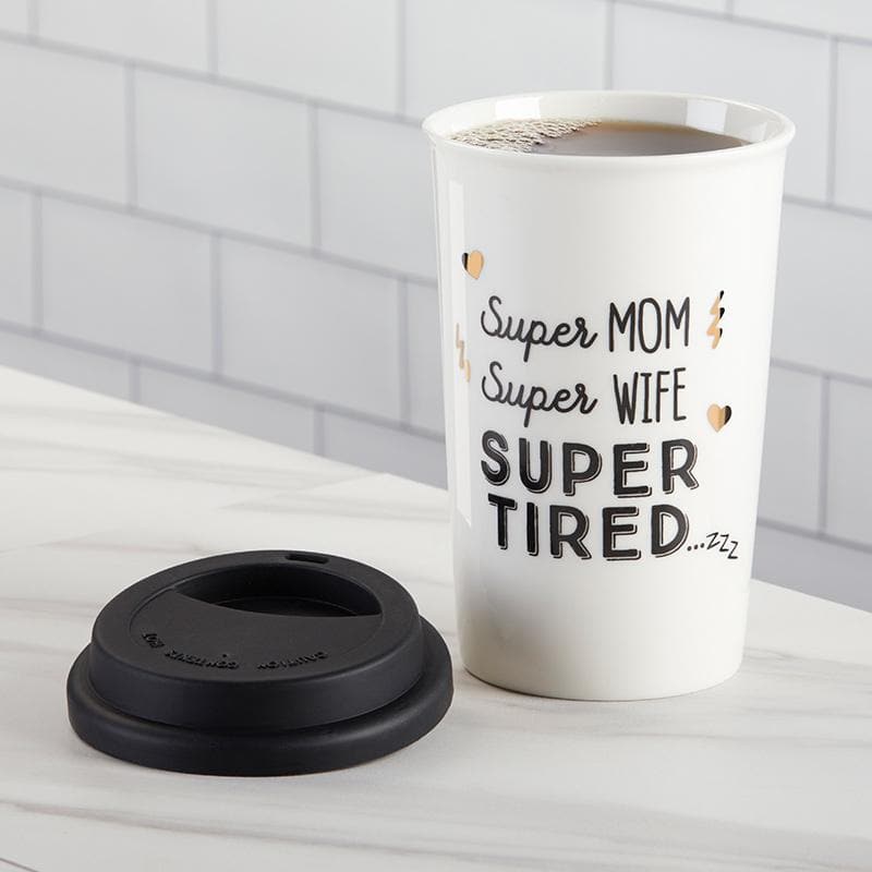 Super Mom 15 oz. Ceramic Travel Mug