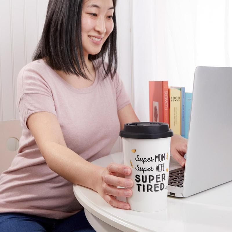 Super Mom 15 oz. Ceramic Travel Mug