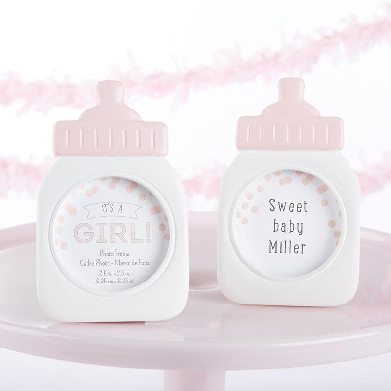 It's a Girl! Classic Pink Baby Bottle Frame