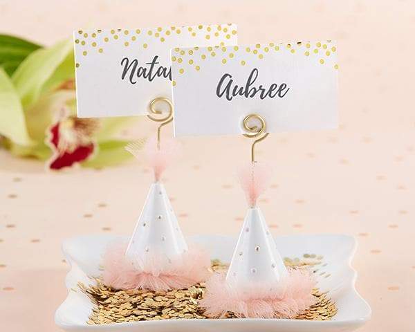 Pink Party Hat Place Card Holder (Set of 6)