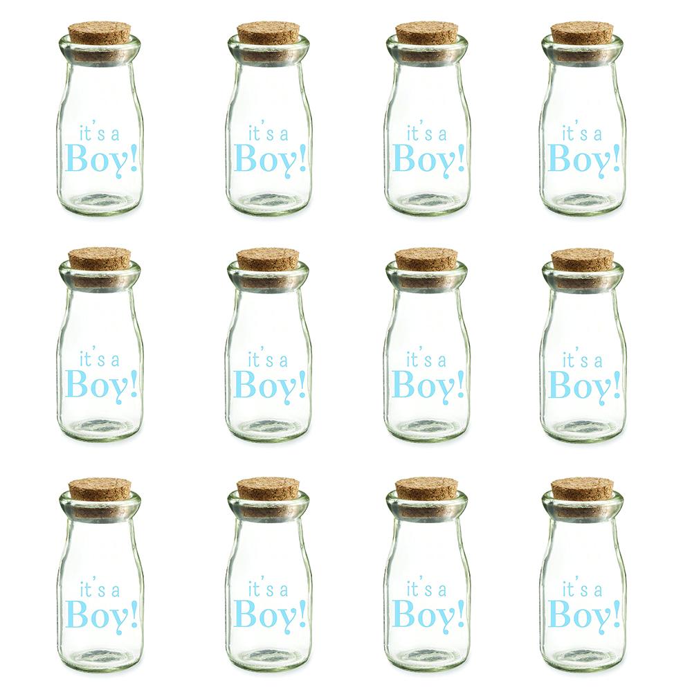 It's a Boy Vintage Milk Bottle Favor Jar (Set of 12)