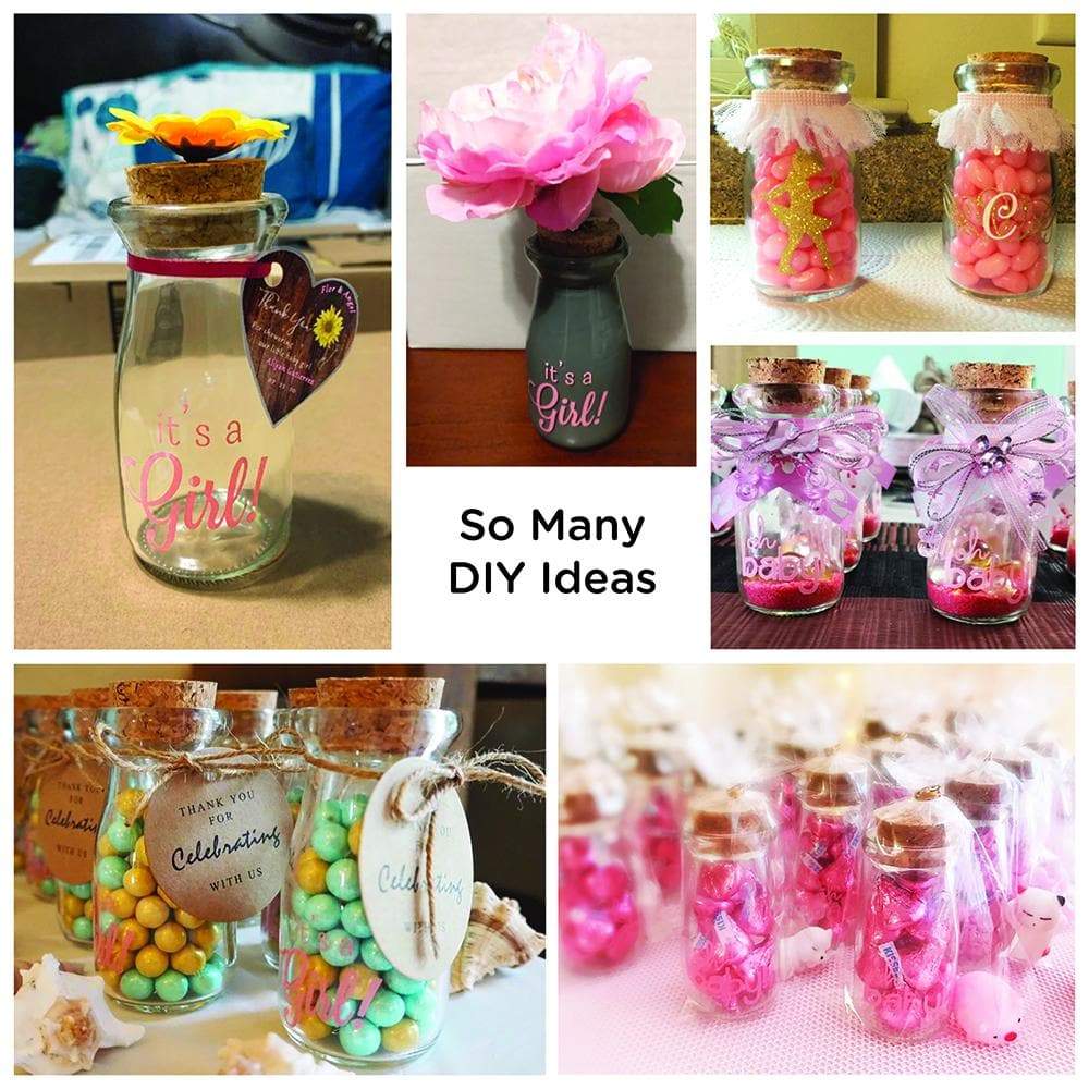 It's a Girl Vintage Milk Bottle Favor Jar (Set of 12)