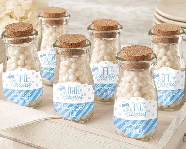 Personalized Little Peanut Vintage Milk Bottle Favor Jar (Set of 12)