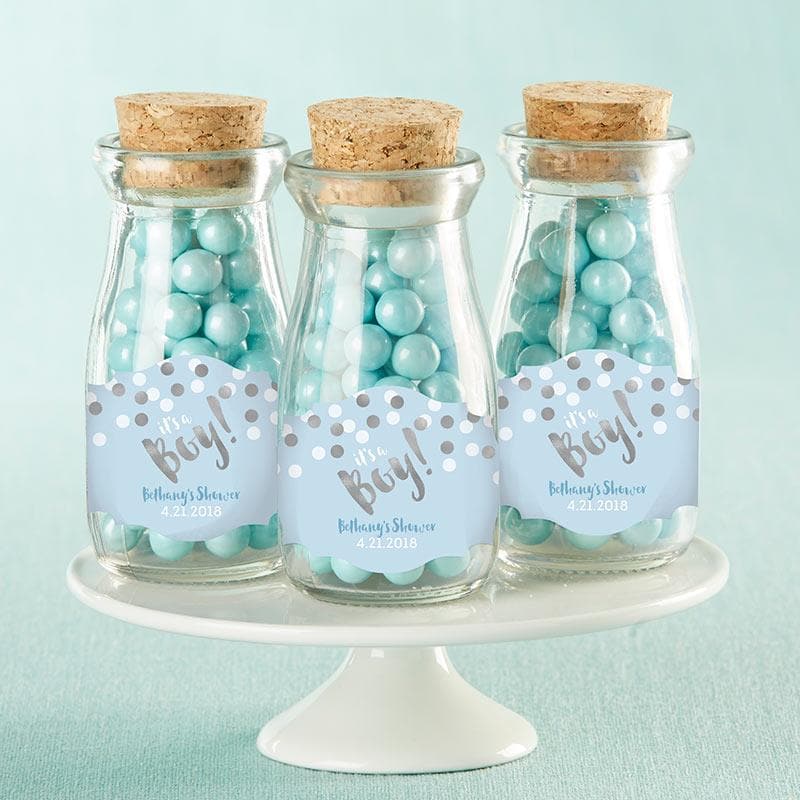 Personalized It's a Boy! Vintage Milk Bottle Favor Jar (Set of 12)