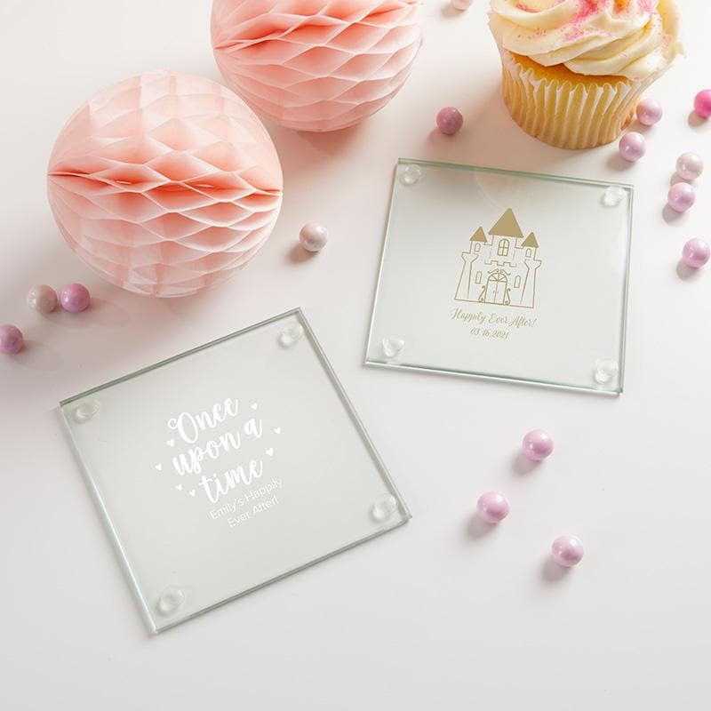 Personalized Princess Party Glass Coaster (Set of 12)