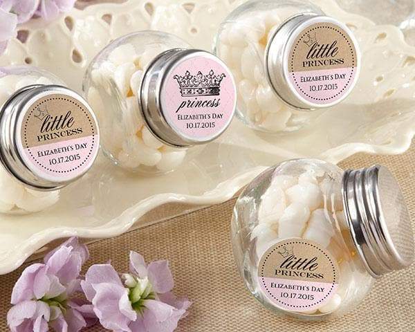 Personalized Little Princess Mini Glass Favor Jars (Set of 12)