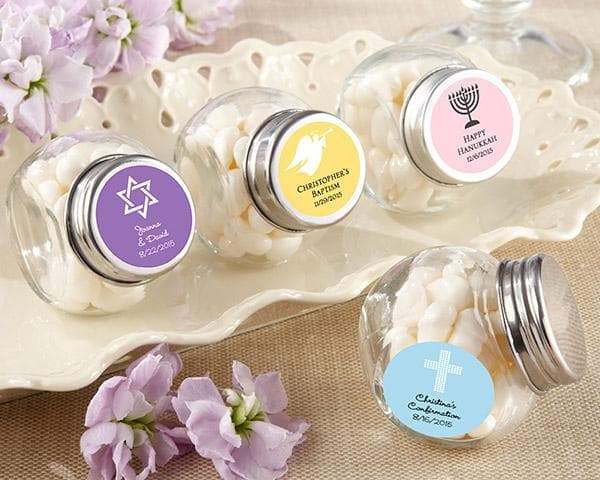 Personalized Religious Mini Glass Favor Jar (Set of 12)