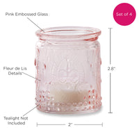 Thumbnail for Vintage Pink Glass Tea Light Holder (Set of 4)