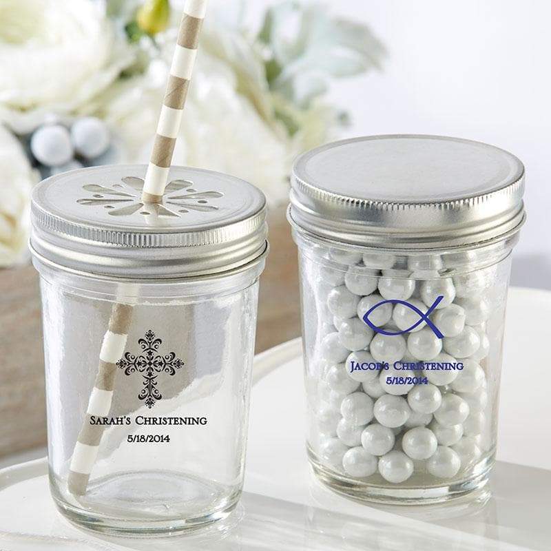Personalized Religious 8 oz. Glass Mason Jar (Set of 12)