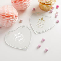 Thumbnail for Personalized Princess Party Glass Heart Shaped Coaster (Set of 12)