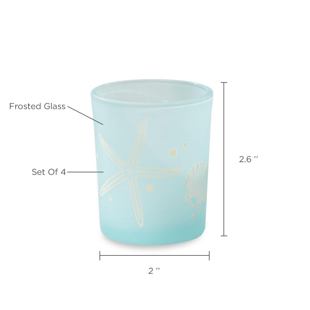 Beach Party Frosted Glass Votive (Set of 4)