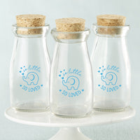 Thumbnail for 3.8 oz. Vintage Milk Bottle Favor Jar - Blue Elephant (Set of 18)