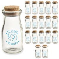 Thumbnail for 3.8 oz. Vintage Milk Bottle Favor Jar - Blue Elephant (Set of 18)