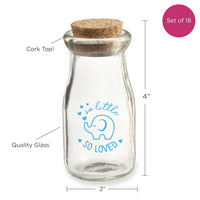 Thumbnail for 3.8 oz. Vintage Milk Bottle Favor Jar - Blue Elephant (Set of 18)
