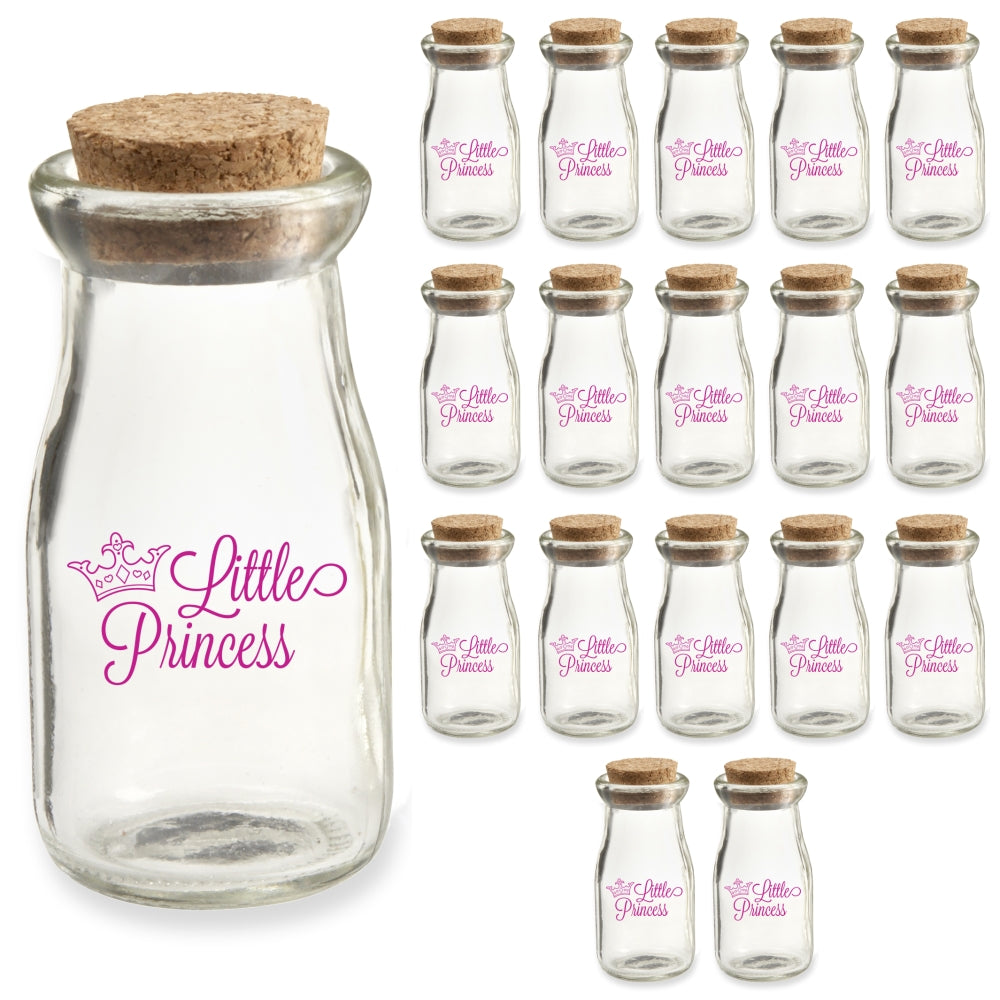 3.8 oz. Vintage Milk Bottle Favor Jar - Little Princess (Set of 18)