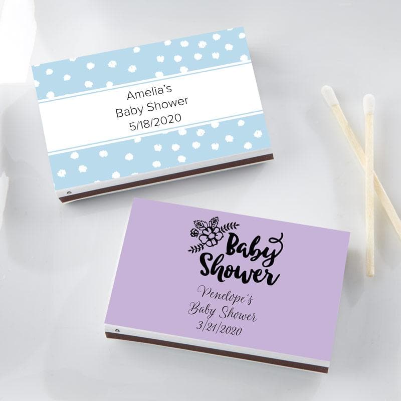 Personalized Baby Shower White Matchboxes (Set of 50)