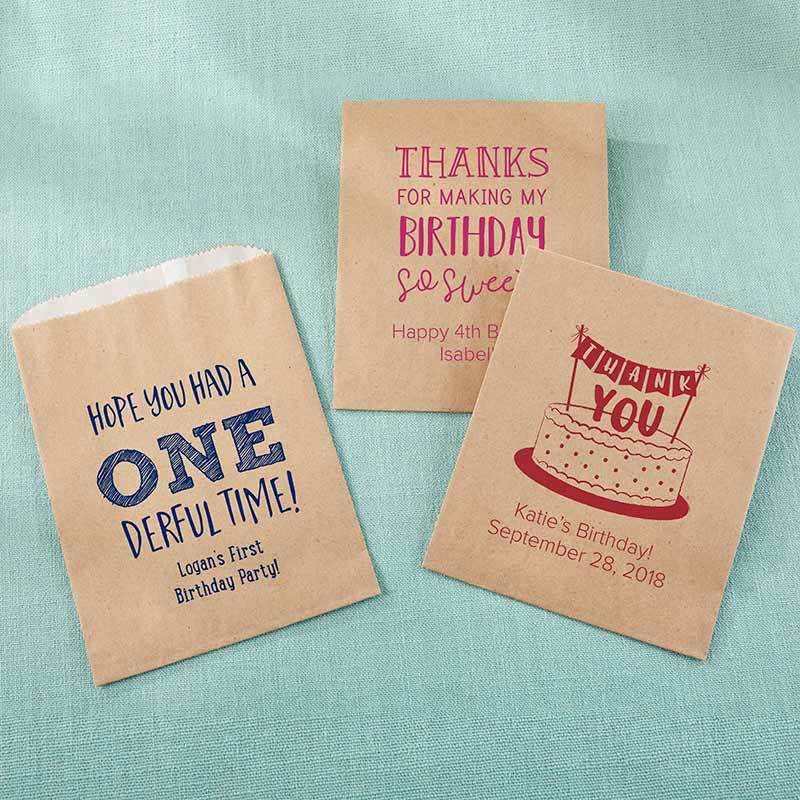 Personalized Kids Birthday Kraft Goodie Bag (Set of 12)