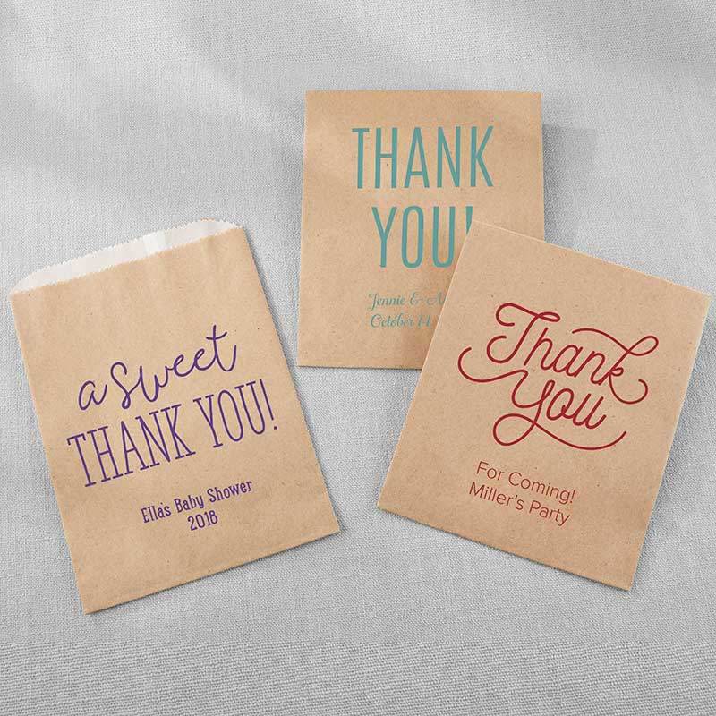 Personalized Thank You Kraft Goodie Bag (Set of 12)