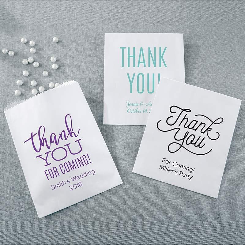 Personalized Thank You White Goodie Bag (Set of 12)