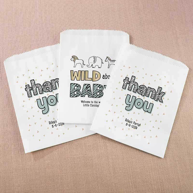 Personalized Safari White Goodie Bag (Set of 12)