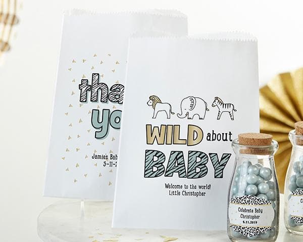 Personalized Safari White Goodie Bag (Set of 12)