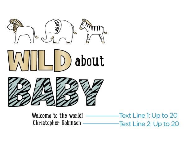 Personalized Safari White Goodie Bag (Set of 12)