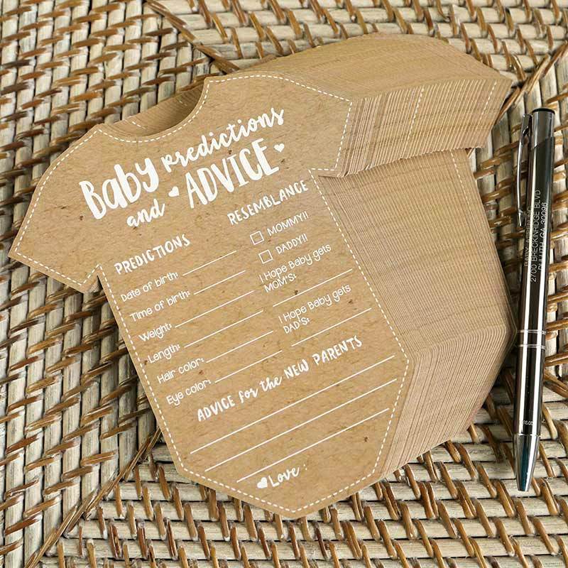 Baby Prediction Advice Card - Onesie Shape (Set of 50)