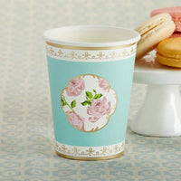 Thumbnail for Tea Time Whimsy 8 oz. Paper Cups - Blue (Set of 8)