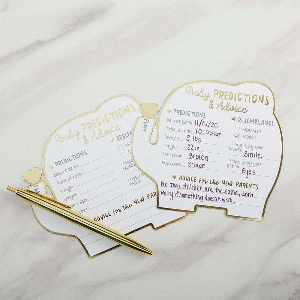 Baby Shower Prediction Advice Card - Elephant (Set of 50)