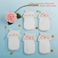 Thumbnail for Floral Mason Jar Baby Shower 5-Pack Game Card Set (30 sheets each)