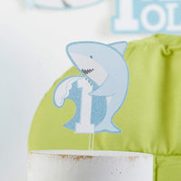 Thumbnail for 1st Birthday Milestone Photo Banner & Cake Topper - Shark Party