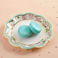 Thumbnail for Tea Time Whimsy 7 in. Paper Plates - Blue (Set of 16)