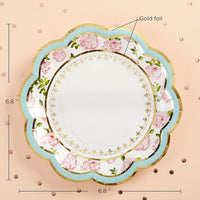 Thumbnail for Tea Time Whimsy 7 in. Paper Plates - Blue (Set of 16)