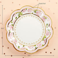 Thumbnail for Tea Time Whimsy 7 in. Paper Plates - Pink (Set of 16)