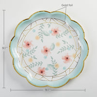 Thumbnail for Geometric Floral 9 in. Paper Plates (Set of 8)