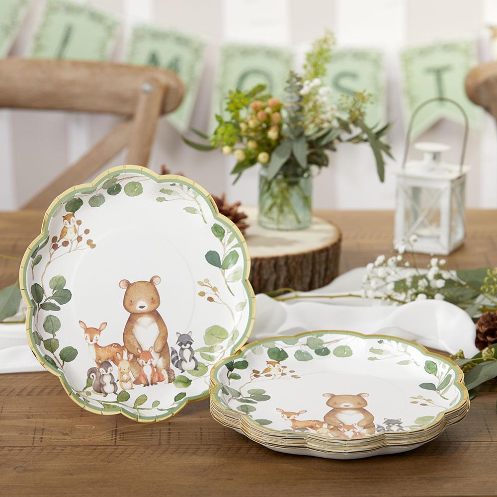 Woodland Baby 9 in. Premium Paper Plates (Set of 16)