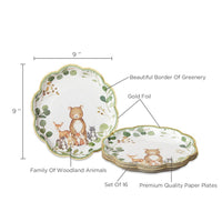 Thumbnail for Woodland Baby 9 in. Premium Paper Plates (Set of 16)